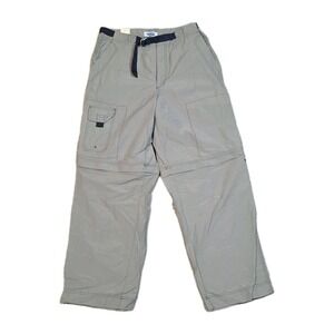 Old Navy Convertible Cargo Hiking Pants Mens 34x32 Khaki Wide Leg Zip Off Green